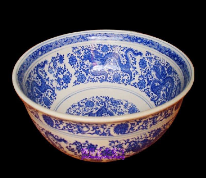 景德鎮陶瓷家居工藝飾品擺件青花瓷器龍紋裝飾大碗藝術台盆金魚盆在類目 家居飾品, 裝飾器皿, 裝飾碗中 - 來自Buy2taobao.com提供專業的淘寶代購服務