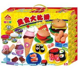 DIY3-8岁培培乐彩泥安全美食大比拼汉堡寿司十色泥部分地区包邮