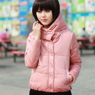  品牌特卖 简约韩版女装修身保暖带帽短款棉衣女棉服 有大码