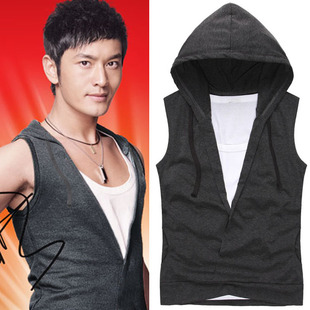 青少年无袖体恤<em>马甲男 韩版春夏</em>个性运动短袖