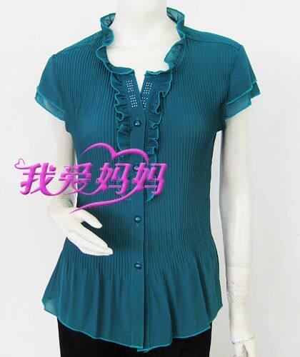 中年人中老年衬衫中年女装夏装 中老年服装气质妈妈装 中老年女装