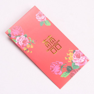  多彩喜事 创意结婚利是封红包袋批发3.5g★富贵花开百元大红包