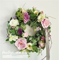 韩国家居代购 室内花卉花艺 田园绢花道具背景装饰玫瑰花环