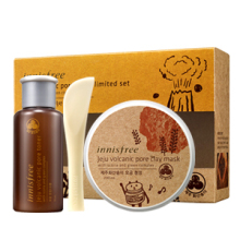 新品 雯豆儿代购 innisfree悦诗风吟济州火山泥面膜+收缩水套装