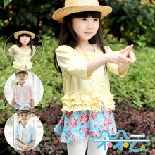朵朵云12年夏款童装 甜美木耳边女童开衫小外套 披肩 TS-203