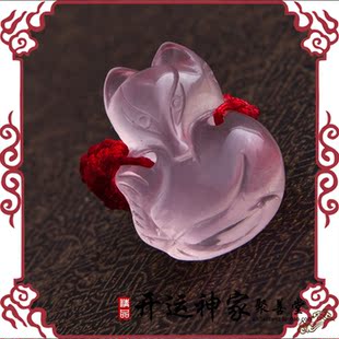  【聚善堂】生辰八字开光天然粉晶狐狸戒指（招桃花利感情人缘）