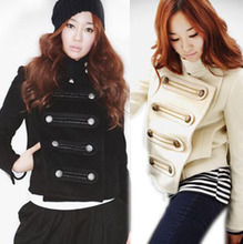 <span class=H>2010</span><span class=H>秋冬</span>装新款女军装外套韩版SZ宫廷双排扣毛呢外套呢子大衣vivi