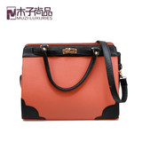 新款欧美简约女包新款撞色斜挎包手提小<span class=H>箱包</span>复古女式包1050
