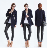 Long section of hair in the long paragraph in the new spring 2012 in Europe and the United States military uniform wind badges double-breasted lapel Slim ...