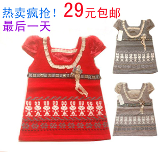  包邮外贸童装马甲女童棉毛衣女童毛线背心韩版儿童针织衫女清仓