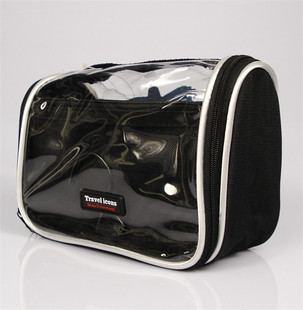  TRAVELICONS 小号透明洗漱包 小巧便携 黑色银边120g