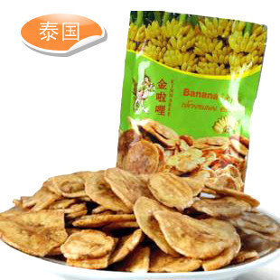  菲律宾零食进口烤制香蕉片批发泰国金啦哩芭蕉片100g奶油天然干果