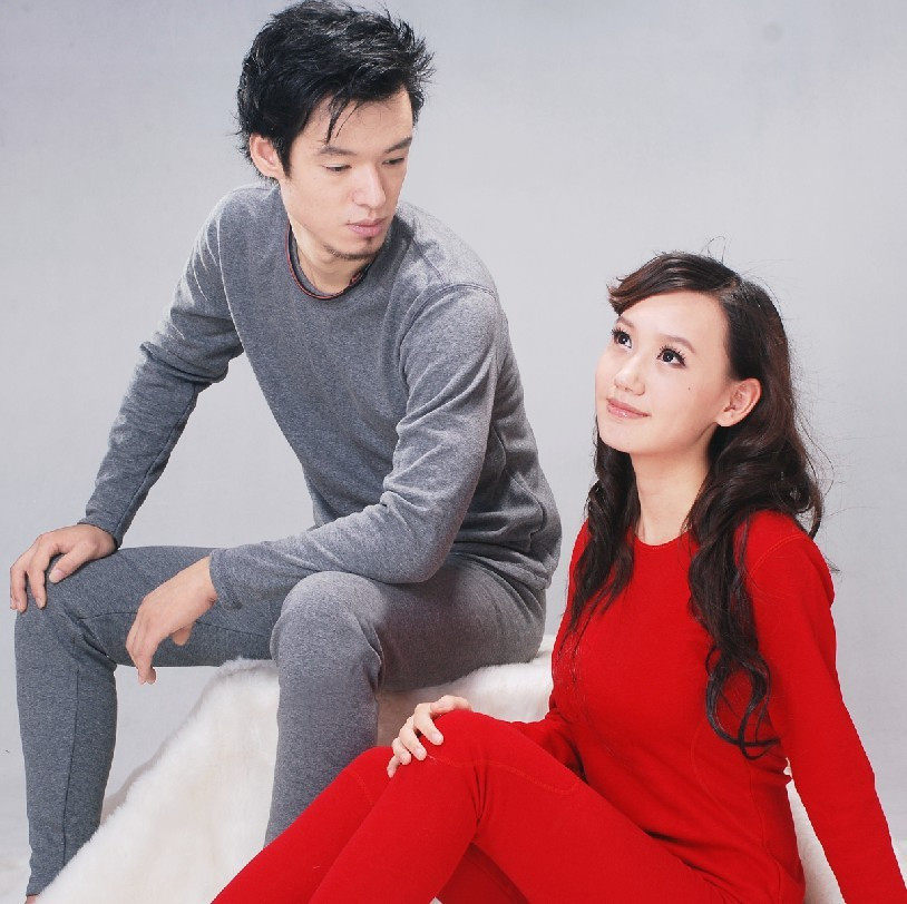 正品保暖内衣套装 南极人羊毛竹炭加绒加厚男士/情侣保暖衣NY9067