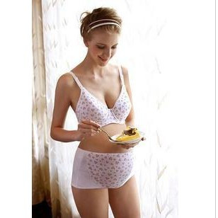 [Flowers] island-dwelling women cotton printed clip bowl full Cup nursing bra extra long rear hook 829,002