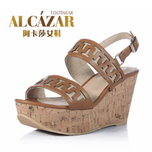 2012新夏款 阿卡莎真皮内里镂空松糕坡跟女款凉鞋TB2285-03