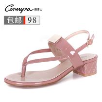 包邮 2012夏季新款正品女凉鞋波西米亚欧美夹趾中跟鞋子 特价清仓