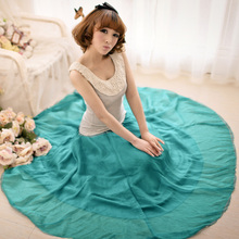 淘宝网特doublehart2012夏季雪纺牛仔裙花苞 礼服 百褶高腰裙子半身长裙