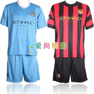 Manchester City Football clothes suit men's soccer team football competition clothing clothes children's football short sleeve shirts