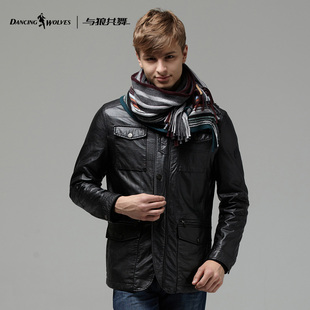  与狼共舞春装专柜价899男士商务休闲PU夹克外套212101723