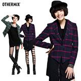 七格格OTHERMIX 春秋 格子拼色西装女外套12J30045