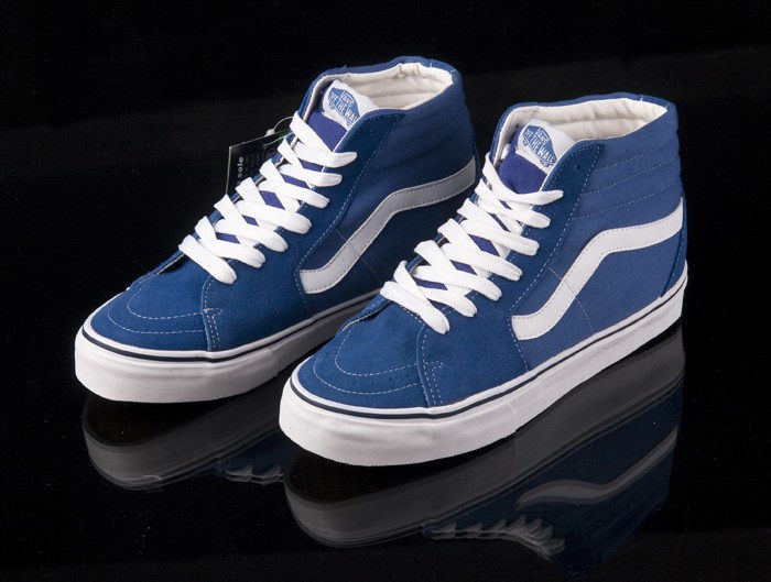 VANS 高品质 纯牛皮磨砂皮拼接 高帮 休闲鞋 4色/兰 01A SD90