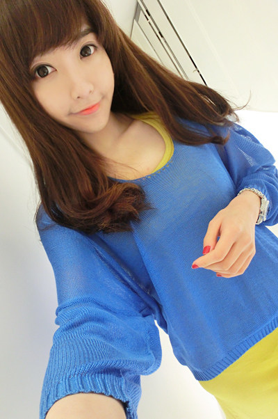 <span class=H>DK</span><span class=H>NY</span><span class=H>原单</span>网状毛衣 3色 2012新款春夏 不规则蝙蝠针织衫圆领线衫