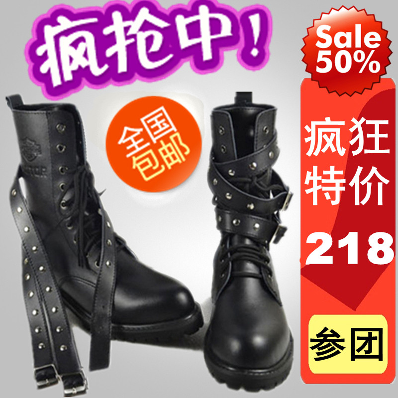 圣诞全民疯抢冬新款欧美真皮马丁靴机车短靴女靴子女鞋高帮靴包邮