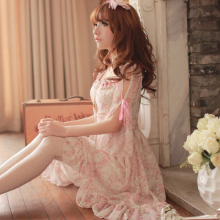2012夏装连衣裙新款 修身日系高腰裙雪纺裙女装 碎花连衣裙预售