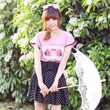 EPIN11 夏季女装2012新款蕾丝花边 圆领 短袖 T恤