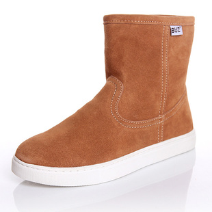  BUZ新品 牛皮雪地靴正品 短靴橡胶底 户外防水靴子情侣款冬靴清仓