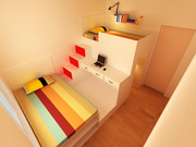 晨木定制复式组合家具儿童上下床，衣柜床卧室整体，高低床儿童床套房