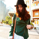 as安都2012春女装新款斜拉链装饰西装短外套9203204 限