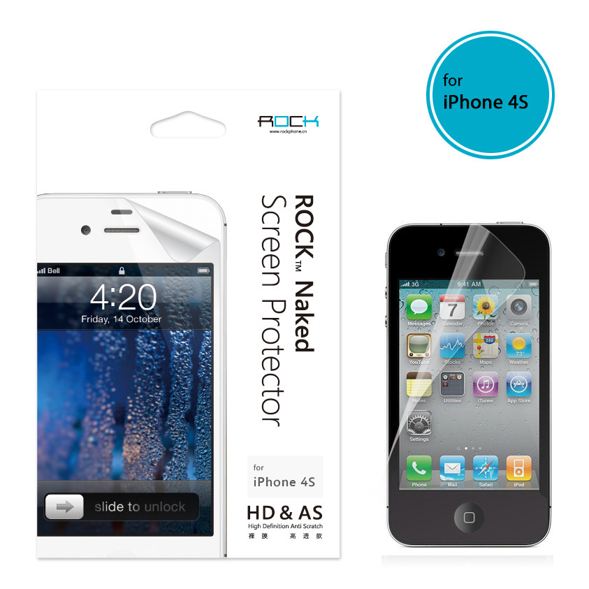 ROCK洛克 苹果iPhone4、4S 保护膜/HD&AS/AF$AG系列 高透膜磨砂膜