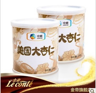  中粮美滋滋 美国大杏仁 无壳大杏仁 零食坚果特产2罐装436g组合