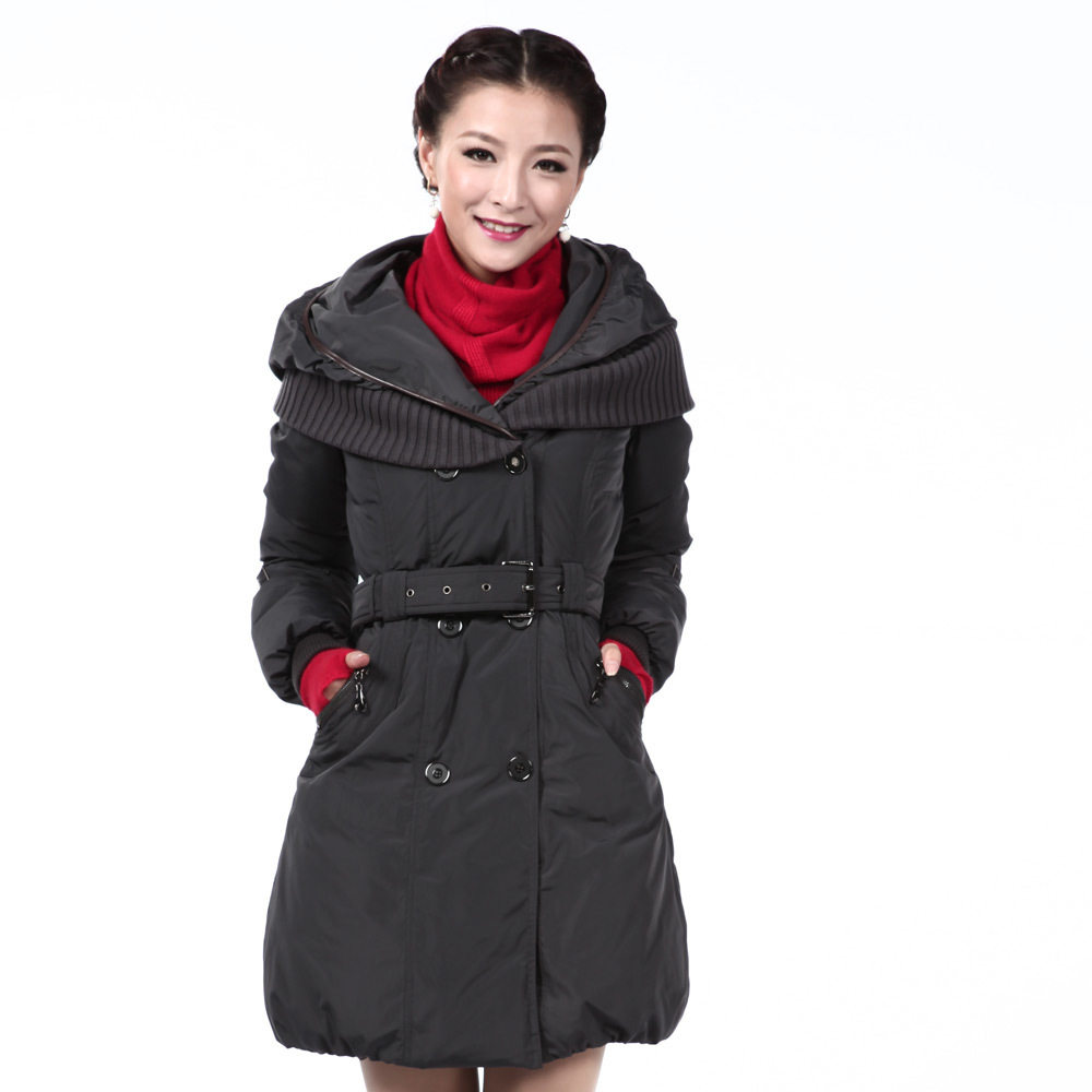 【全民疯抢】雪中飞<span class=H>羽绒</span><span class=H>服</span>正品 女罗纹披肩休闲中款XR9120