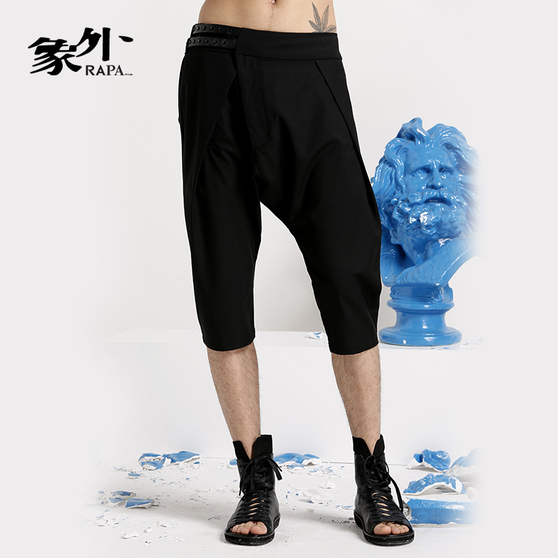 【RAPA象外】2014夏季新款时尚个性休闲嘻哈男士纯色七分裤