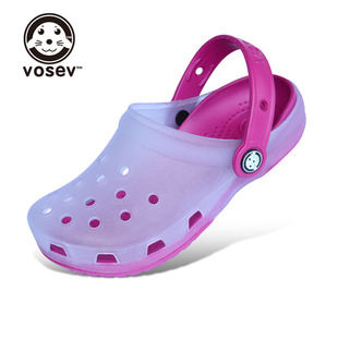  vosev变色小水晶凉鞋洞洞鞋沙滩鞋 小亮澈男女童鞋