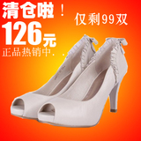 2012春款鱼嘴达芙妮凉鞋羊皮高跟122009202 122009231 1220092
