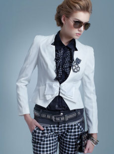 Dream ba Sally/if seti poem spring 2012 new simple but elegant and pure and fresh bright piece of bowknot adornment suit 071412103