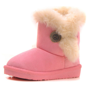  冬季保暖童鞋 儿童毛绒防滑雪地靴宝宝鞋女棉鞋男女童短靴子1-5岁