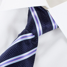 雅戈尔正品男士正装商务领带男士结婚领带精美蓝色条纹领带P029图片