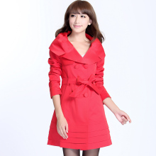 qiustyle2012新款春装 淑女 修身韩版收腰显瘦风衣外套5079