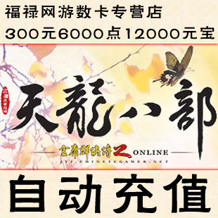 天龙八部3点卡/天龙2元宝/天龙2 300元6000点12000元宝★自动充值