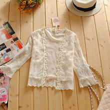 正品夏装新款女短款韩版薄春秋<em>开衫</em>蕾丝坎肩披