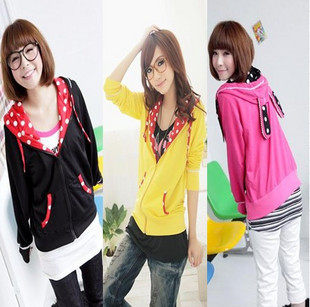 特价日系2012春装新品韩版少女可爱<span class=H>兔</span><span class=H>耳朵</span>卫衣甜美学生装开衫<span class=H>外套</span>