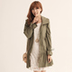 夏娜 2012秋春装新款韩版女装修身外套 帅气军绿色风衣女 0161