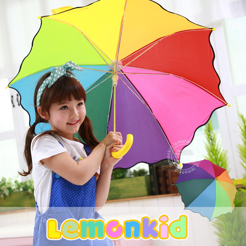 5月新韓國lemonkid兒童傘環保童傘 卡通女童傘彩虹拼色寶寶太陽傘在類目 尿片/洗護/餵哺/推車牀, 揹帶/學步帶/出行用品, 雨傘中 - 來自Buy2taobao.com提供專業的淘寶代購服務