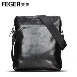  FEGER斐格 正品男包 头层牛皮休闲男士单肩包斜挎包 韩版商务皮包