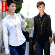 淘宝网2012春装新款女装韩版女士修身秋款衬衫衬衣女白衬衫女款长袖OL