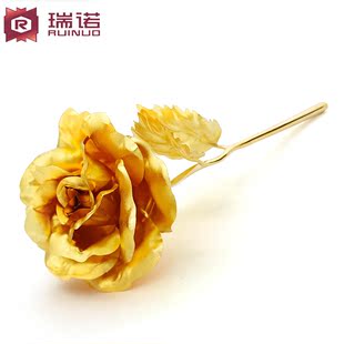  瑞诺 求婚礼物 情人节礼品 送爱人镀金玫瑰花金箔 结婚感动刻字